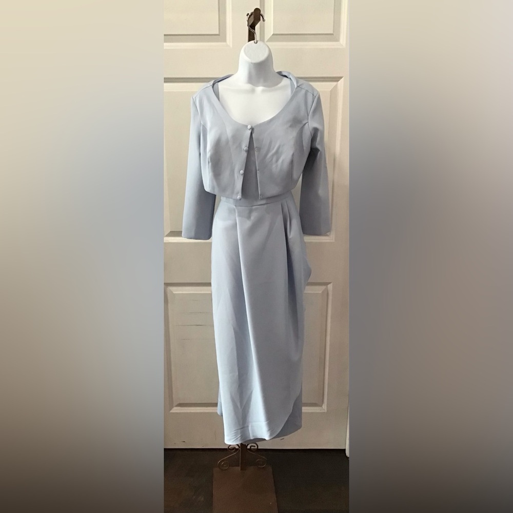 TS COUTURE 3pc Elegant Light Blue Women's Dress Set Size M